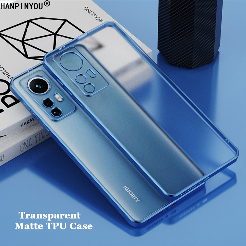 Plating Edge Frame Transparent Matte TPU Case For Xiaomi Mi 12 12X 11 10T 10 Pro Ultra Airbag Anti-drop Full Cover Shell