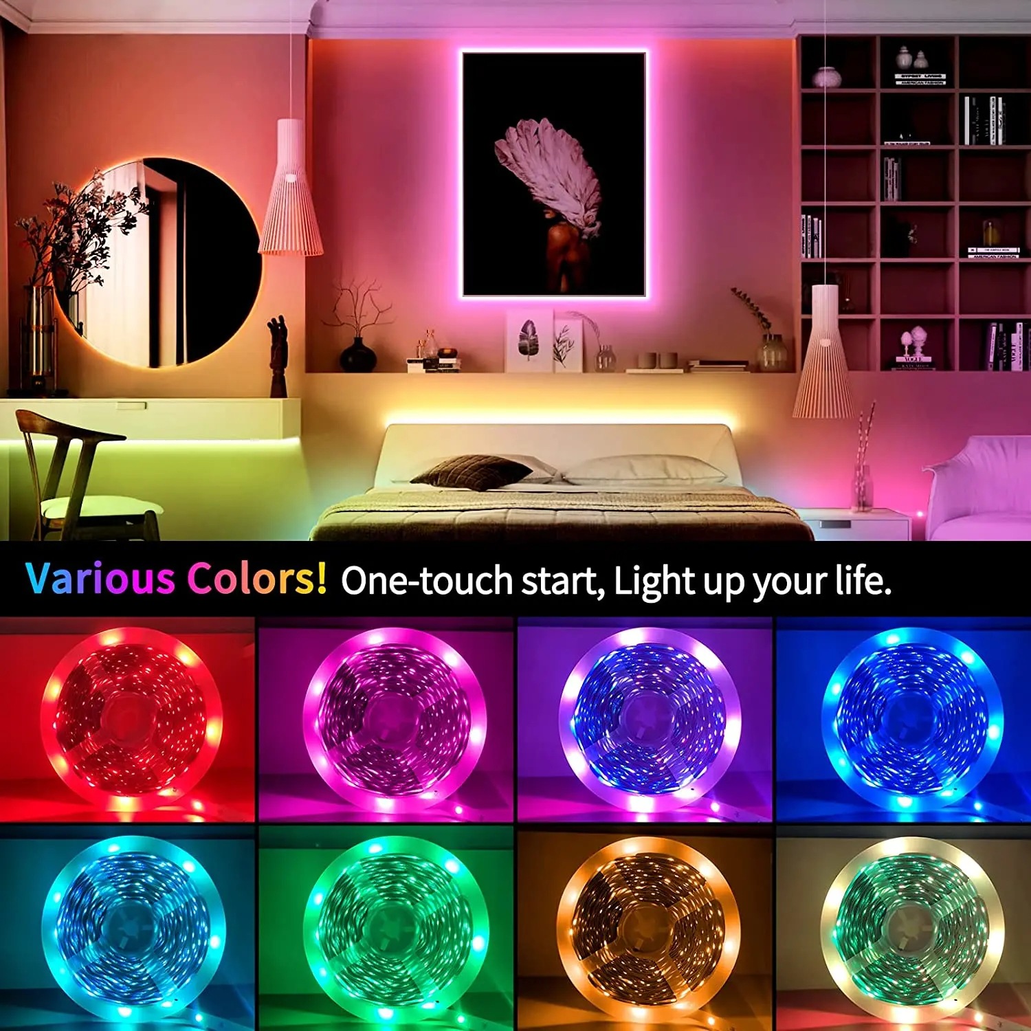 LED light strip 5050RGB light strip 5V low voltage LED light strip LED strip self adhesive USB TV background atmosphere light strip