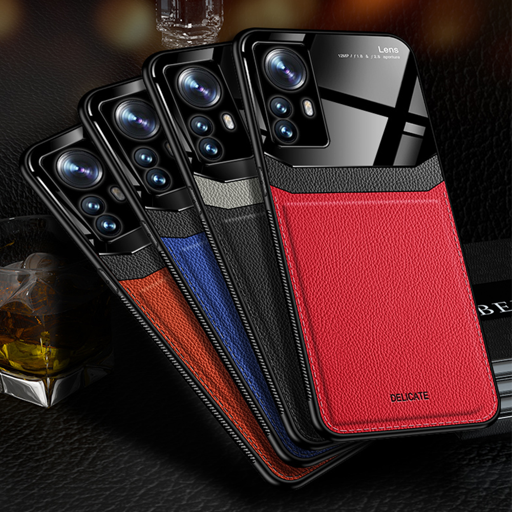 Leather Case for Xiaomi Mi 12 Pro 12X 11T 10T Pro 11 10 Lite Pro Ultra Mi POCO X3 NFC Pro M3 Luxury Plexiglass Shockproo