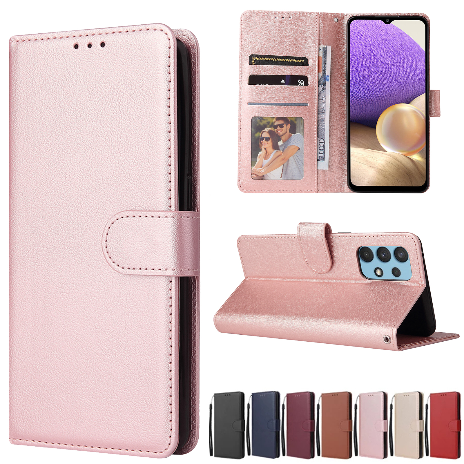 Leather Case for Samsung Galaxy A02S A10 A12 A21S A31 A20E A40 A41 A42 A50 A51 A72 A71 A52 A32 A22 A82 Flip Wallet Prote