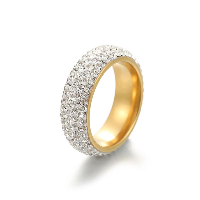 Women's Jewelry Diamond Studded Curved Couple Rings Niche Design Rings Titanium Steel, No Fading High End And Cold Style Jewelry