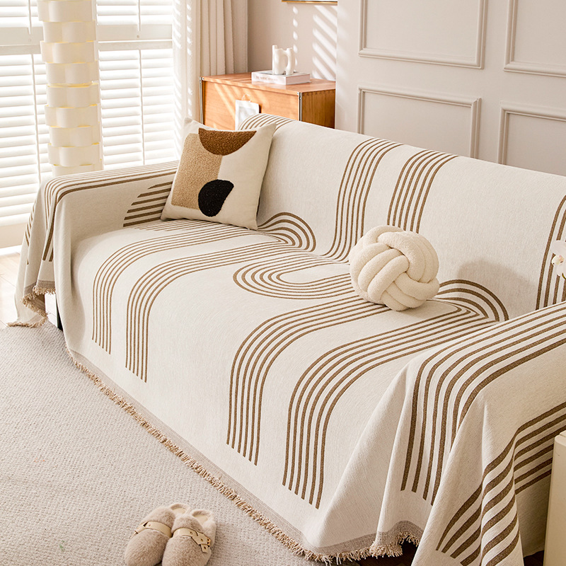 Modern Simple Geometric Sofa Cover Cloth New Chenille Thickened Sofa Towel Sofa Cover