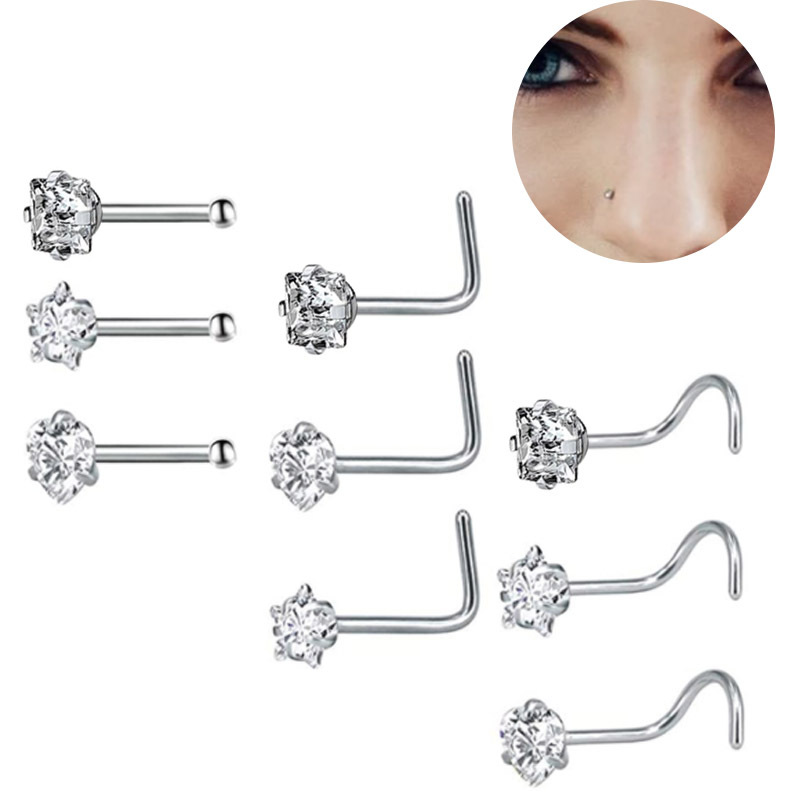 Nose Nail Multifunctional Zircon Nose Headwear Earrings Amazon Heart Zircon Nose Nail Body Piercing Jewelry