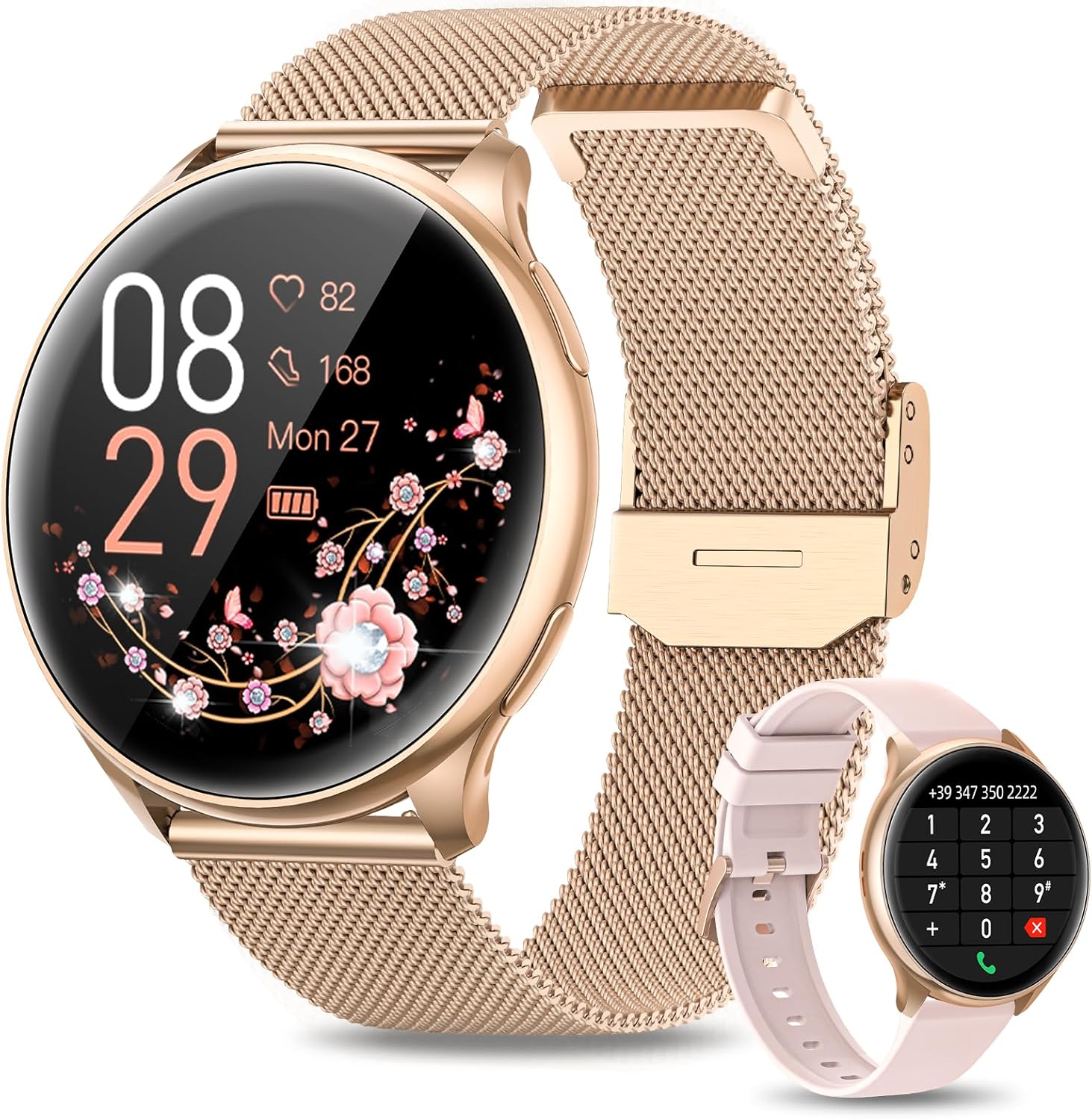 Women's Smartwatch 1.32” HD Full Touch Screen Watch With SpO2 Heart Rate Monitor Menstrual Cycle Sleep Monitor Pedometer Calories Fitness Tracker