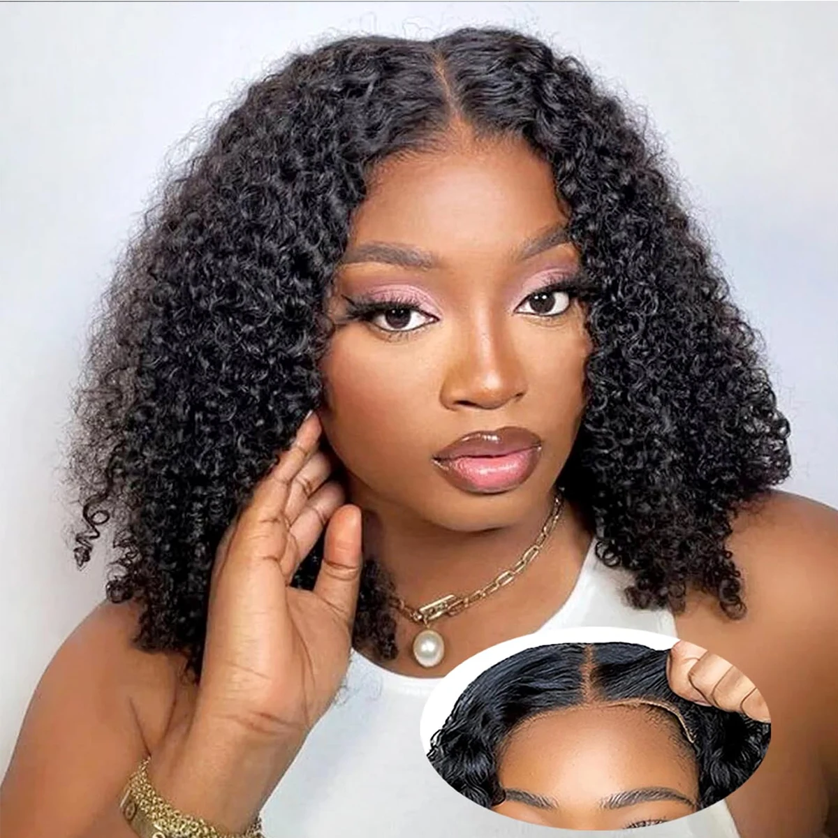 Glueless Wig Human Hair Bob Deep Wave Hair Pre Plucked Pre Cut Lace Front Wig 180 Density Remy Hair For Women