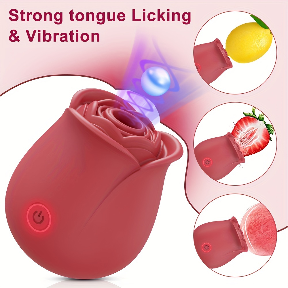 Rose Vibrator Toy Female,Oral Sex Sucking Clitoral Stimulator Toys With 10 Modes For Women Pleasure, Waterproof Clitoral Stimulator, Adult Sex Toys