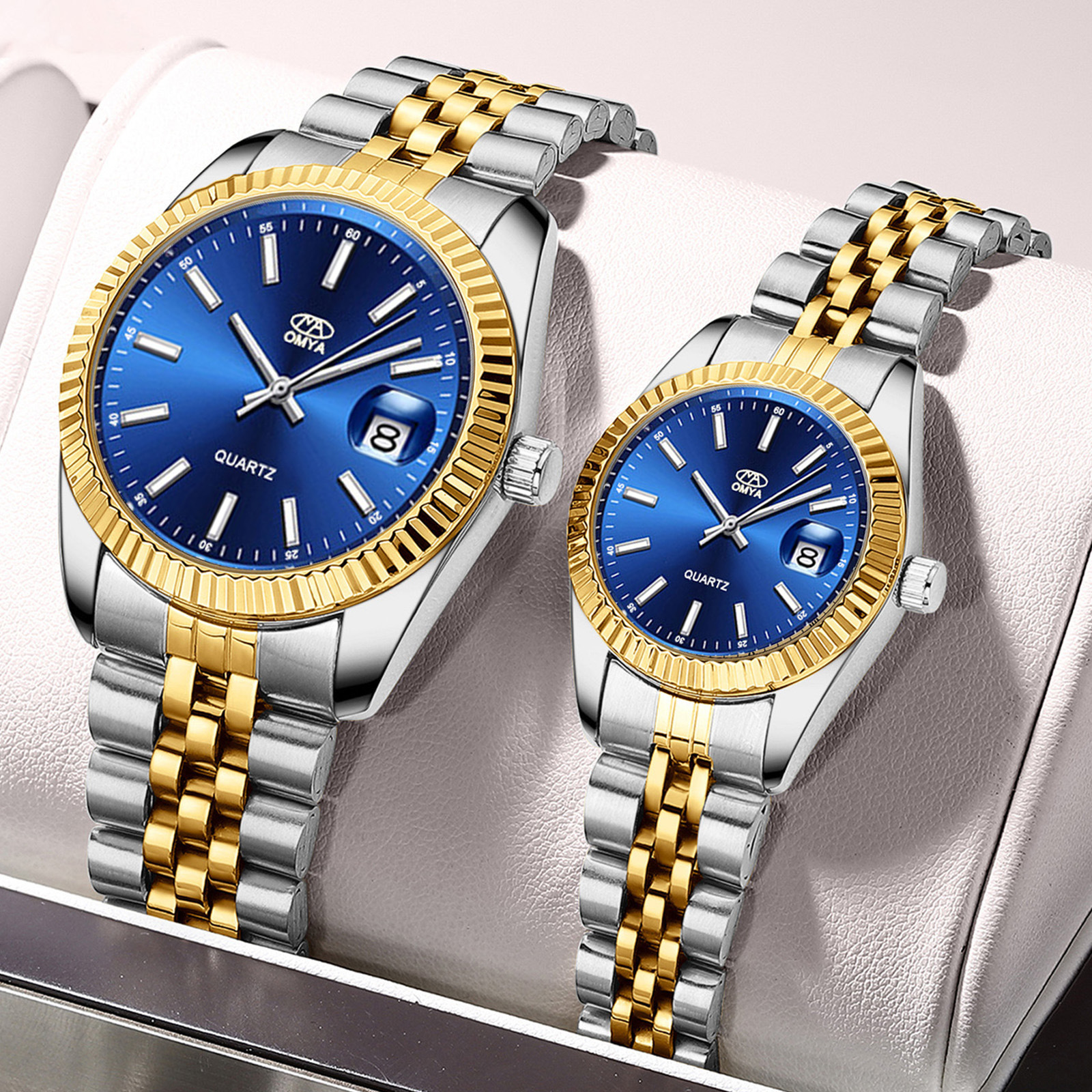 Men's Watches Waterproof Couple Watch With Calendar Watch Quartz Watch Ladies And Men Watch Gold