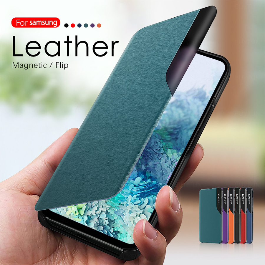 Original Mirror Smart View Leather Flip Cover for samsung s20 ultra s10 plus s10 lite light s9 plus s8 Case s20plus s10lite Case