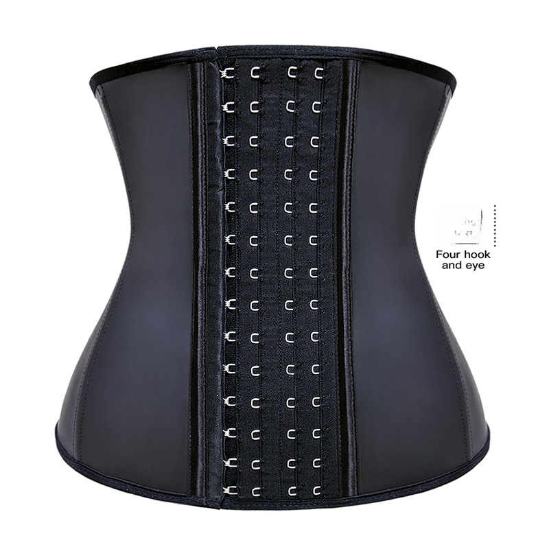 Gloss latex 9 Bone Shaper 4-breasted waist Trainer Belt latex waist trainers