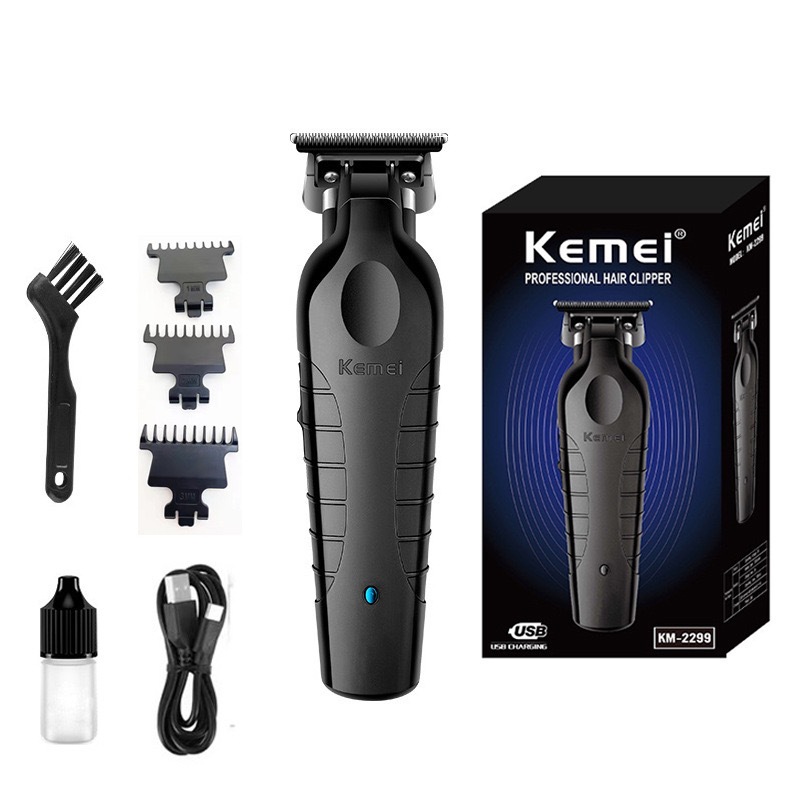 Komei KM-2299 electric push shears USB plug-in oil head engraving, super long battery life, essential electric push shears for home hair salons