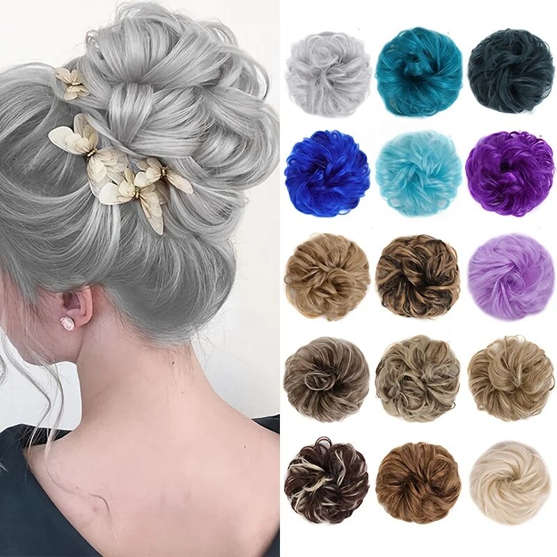 DUTRIEUX Messy HairPiece Bun Scrunchie Synthetic Chignon Ponytail Hair Extensions Hairpieces For Women Girls