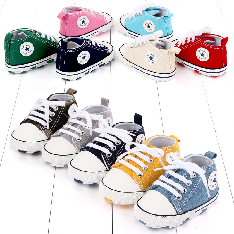 Spring Autumn 0-1 Year Old Boys and Girls Casual Canvas Walking Baby Shoes 2486 Total