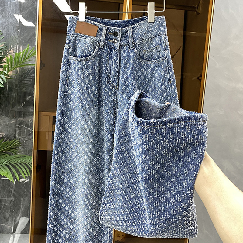 Women's Clothing large replaced with a sense of temperament heavy duty wide leg jeans