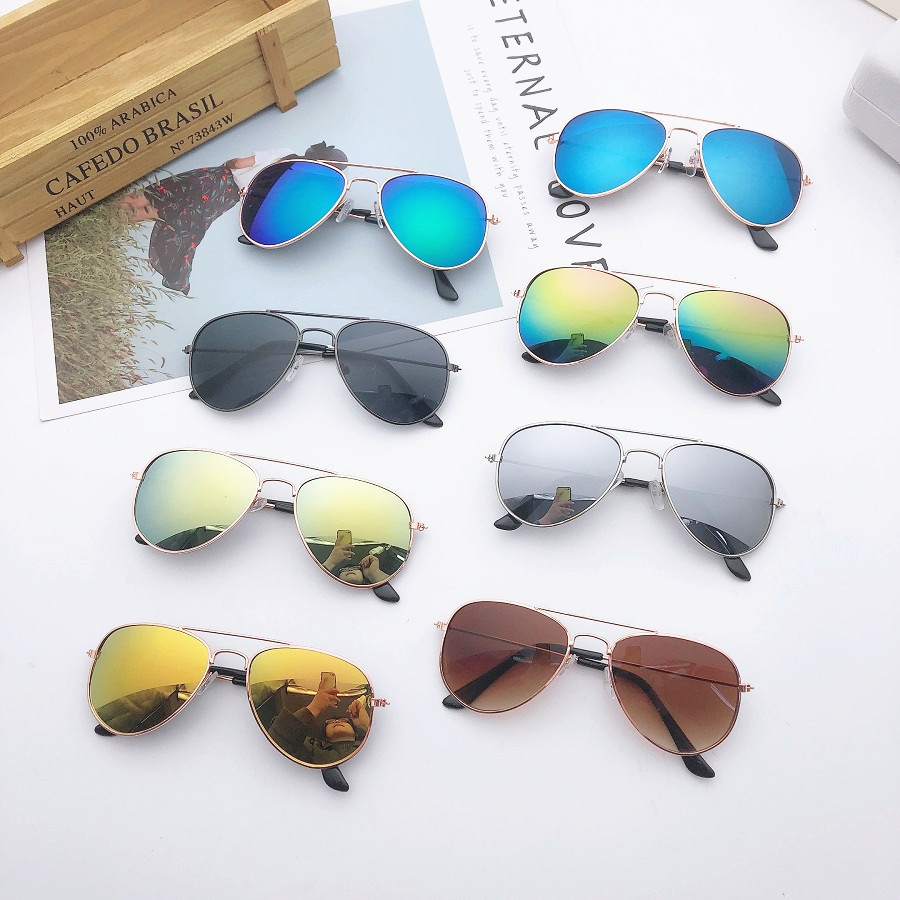 Unisex Kids Hamo Glasses Hipster Cute Oval Frame Sunglasses Metallic Fruit Dazzle Shades Baby Glasses Personality Kids