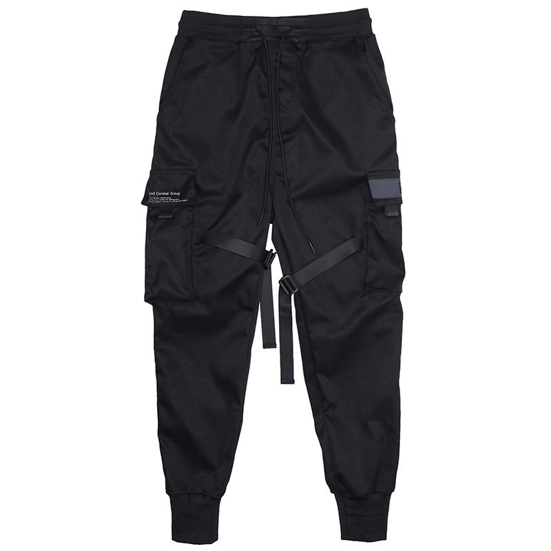 Hidden Functional Leggings Men's Trendy Brand Tactical Paratrooper Overalls Li Xian And Han Shangyan's Same Style Ribbon Skinny Pants