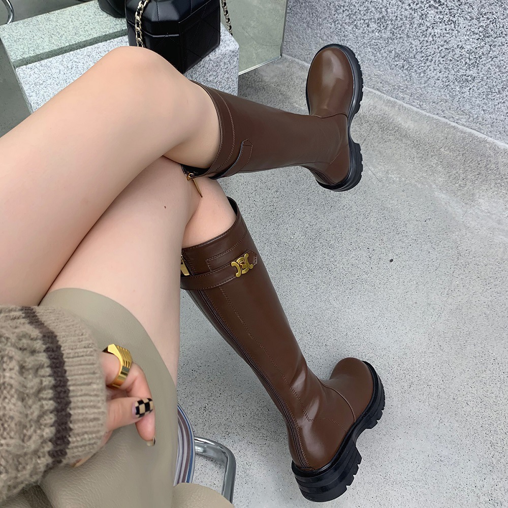 The same style as Grape Mom, super good-looking~~ Women’s over-the-knee boots new long boots, thick heel knight boots, winter style