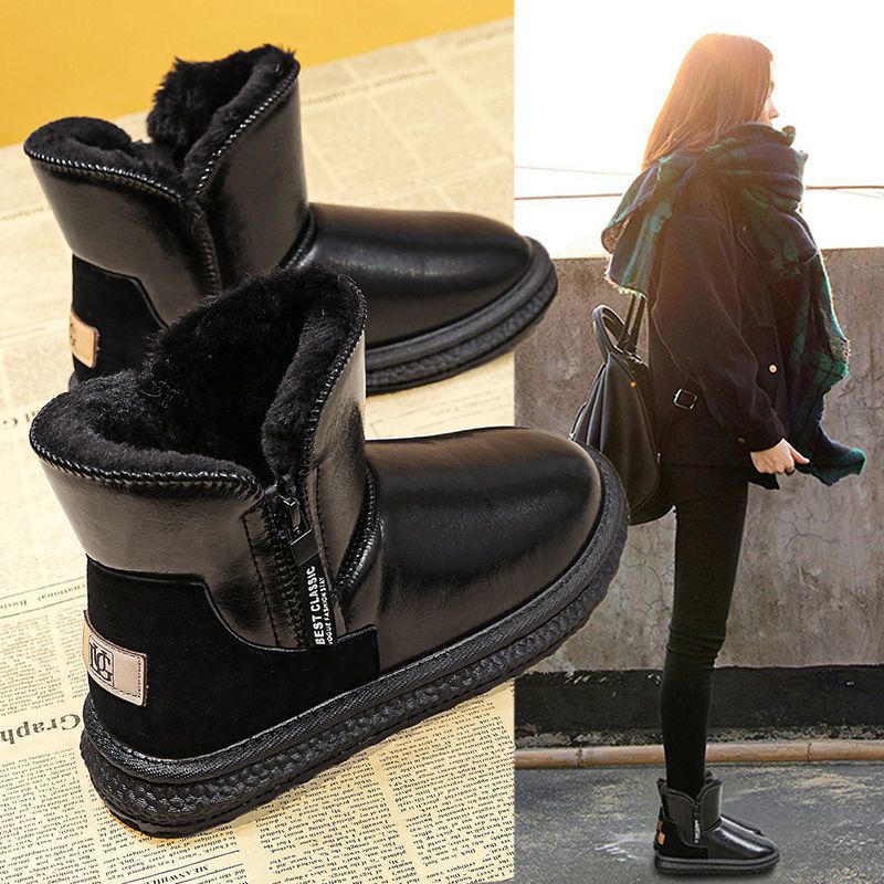 Snow Boots Women's Winter Waterproof Thickened Fur Integrated Short Cotton Boots New Cotton Shoes Women's Platform Short Boots Women
