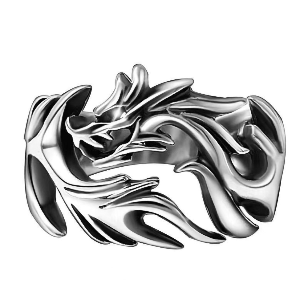 Retro Dragon Ring Trendy Cool Boys And Girls Index Finger Ring Casting Dragon Ring Hip Hop Street Punk Rock Men's Ring