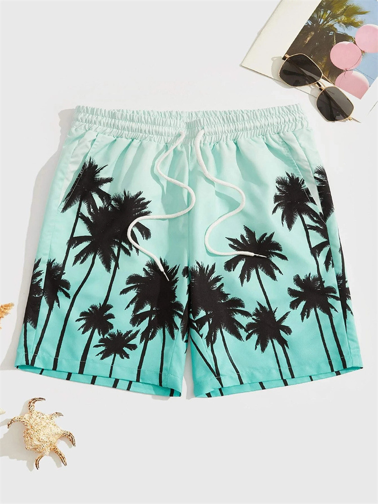 Men's Beach Shorts Quick-Drying Loose-Fitting Large-Size Swimming Trunks For Seaside Vacations Five-Point Swimming Shorts