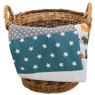 ULLENBOOM Babydecke & Kuscheldecke 70X100 cm Waldtiere Petrol