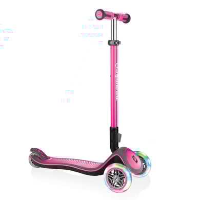 GLOBBER Scooter ELITE DELUXE LIGHTS mit Leuchtrollen, pink