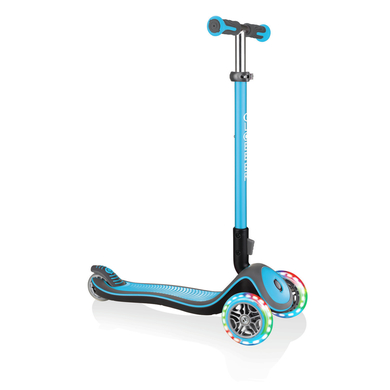 GLOBBER Scooter ELITE DELUXE LIGHTS mit Leuchtrollen, sky blau