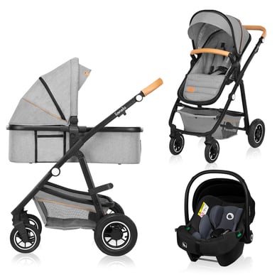lionelo Kombikinderwagen Amber 3 in 1 grey stone