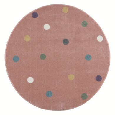 LIVONE Kinderteppich Happy Rugs Wheel rosa/multi rund