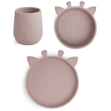nuuroo Geschirrset Judi Giraffe 3er, Woodrose