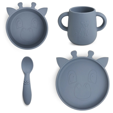 nuuroo Geschirrset Lykke Giraffe 4-teilig, Bering Sea