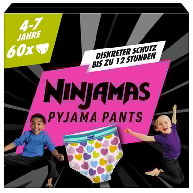 NINJAMAS Pyjama Pants Monatsbox für Mädchen, 4-7 Jahre, 60 Stück