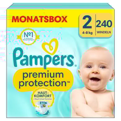 Pampers Premium Protection, New Baby Gr. 2 Mini, 4-8kg, Monatsbox (1x 240 Windeln)