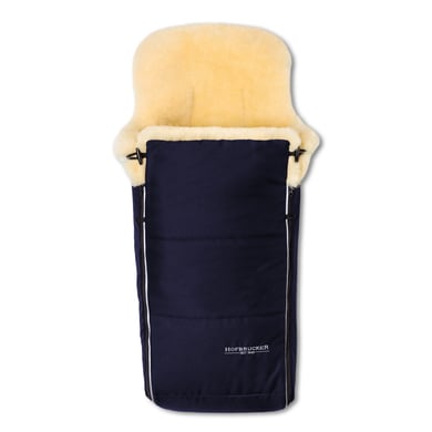 Hofbrucker Kinderwagen Lammfell Fußsack Luxus Navy Blue