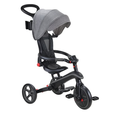GLOBBER Dreirad EXPLORER TRIKE FOLDABLE 4in1 schwarz-grau