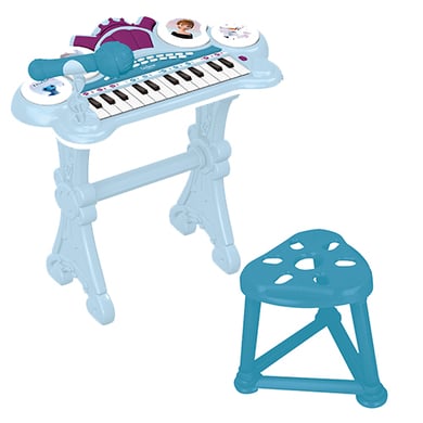 LEXIBOOK Disney Die Eiskönigin Elektronisches Keyboard mit beleuchteten Tasten, Mikrofon, Audio-In Kabel und Hocker