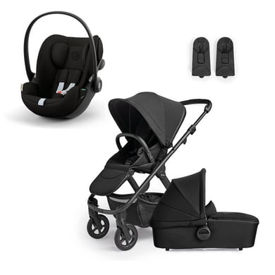 Silver Cross Kombikinderwagen Tide Space Schwarz inklusive cybex GOLD Babyschale Cloud G i-Size Magic Black