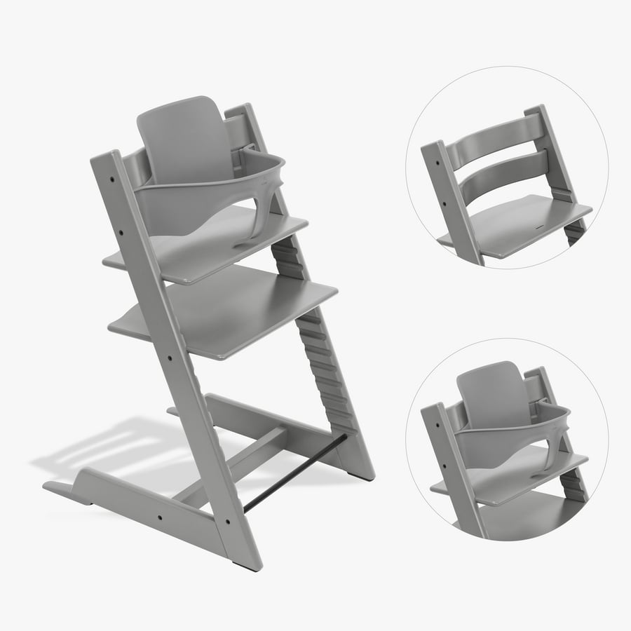 STOKKE® Tripp Trapp® Hochstuhl Buche Storm Grey inkl. Baby Set V2 Storm Grey
