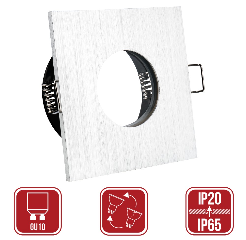 LED Einbauleuchte Lilly IP65 Alu gebürstet GU10 230Volt