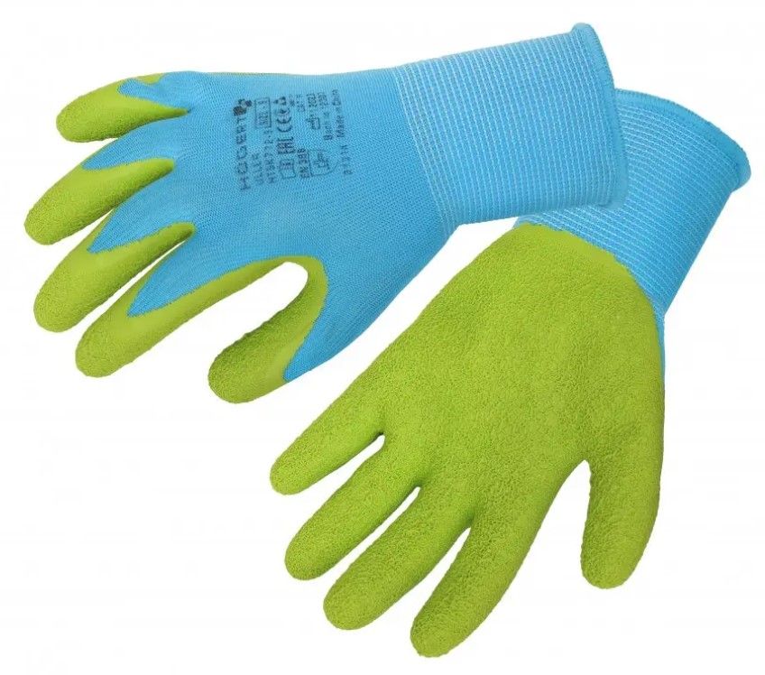 ULLER latexbeschichtete Handschuhe – Blau/Grün, Größe 9