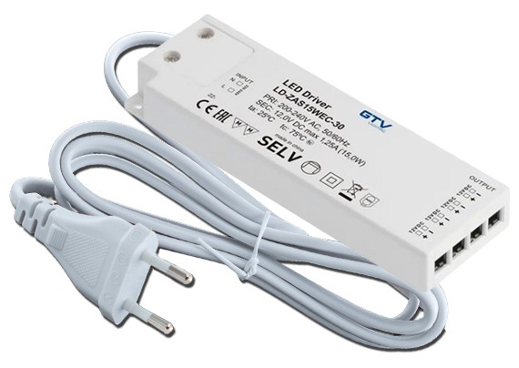 15Watt LED Trafo mit 4x Mini-AMP-Buchsen