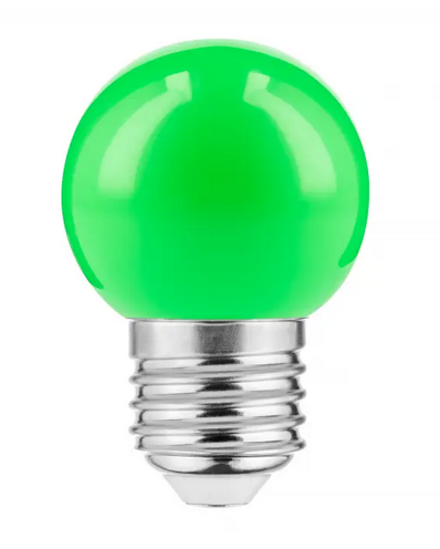 E27 LED Leuchtmittel GRÜN 1Watt 50Lumen 45mm Durchmesser