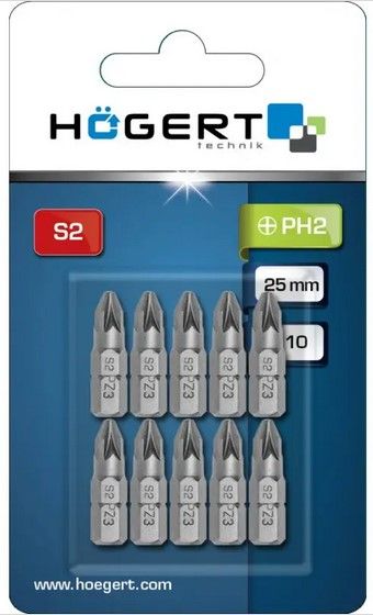 10x Bit PH2 25mm Kreuzbit Schraubendreher-Einsatz-Copy