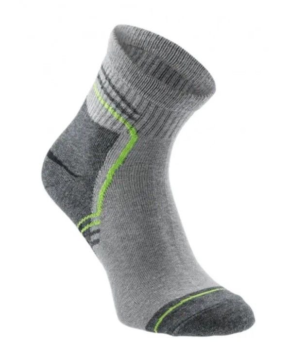 SAAR Kurzsocken – Hellgrau/Grün, Größe 43-44 (3 Paar/Pack)