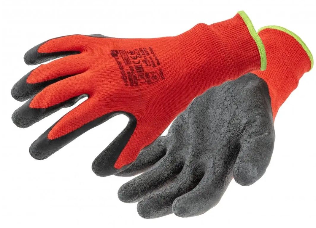 RODER latexbeschichtete Schutzhandschuhe – Rot/Schwarz