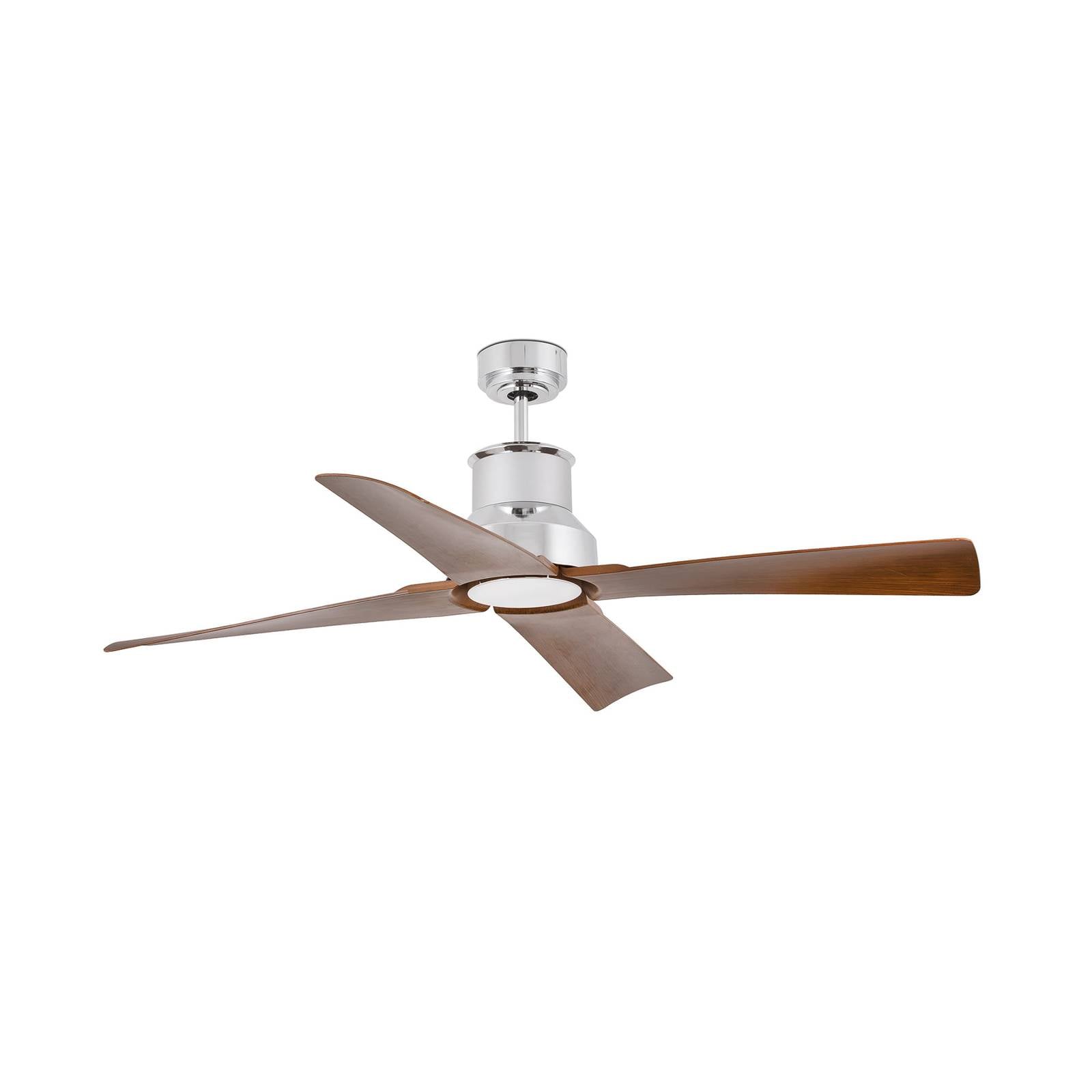 Deckenventilator Winche M LED-Leuchte IP44 chrom