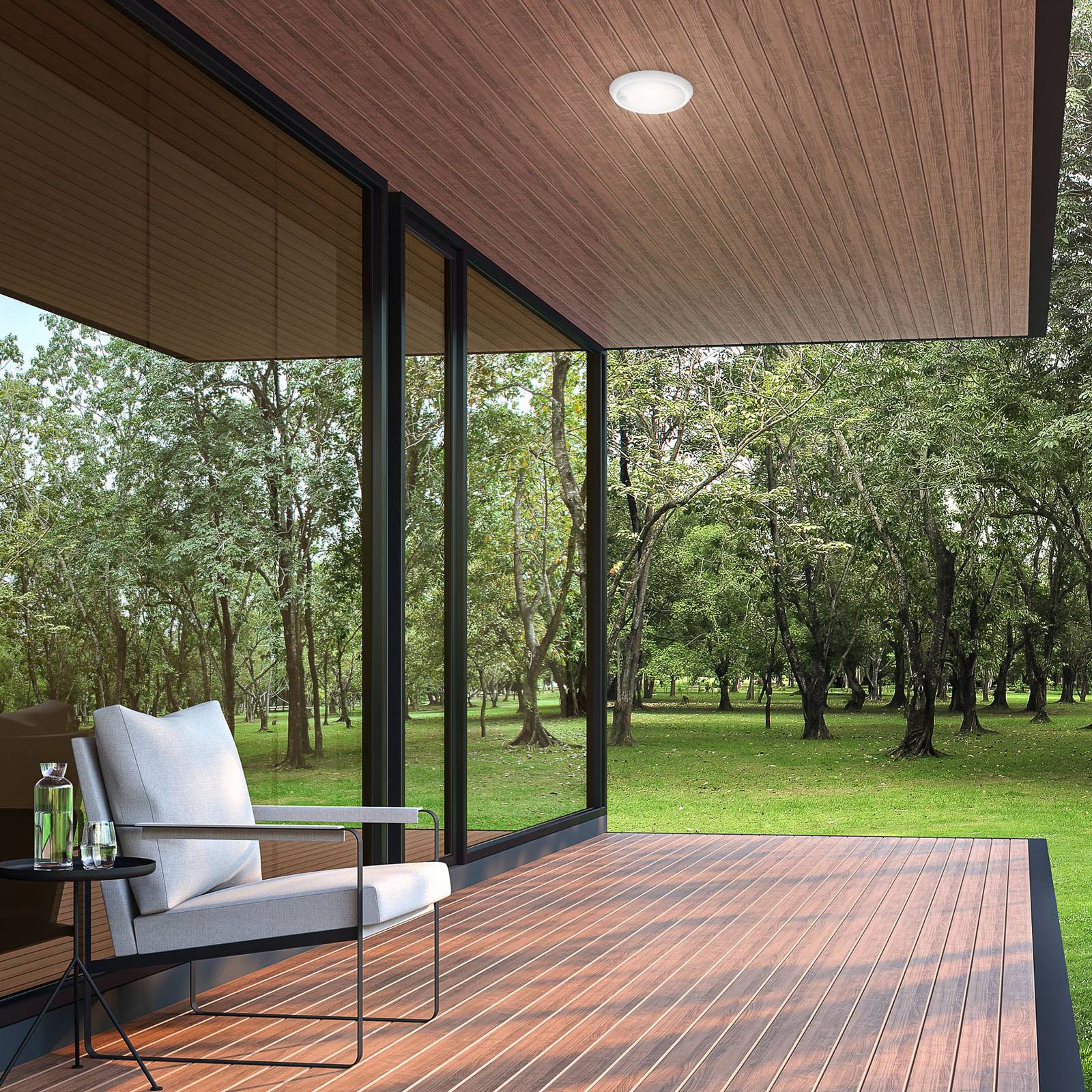 LED-Außenwandlampe Helsinki, Sensor, IP44, weiß