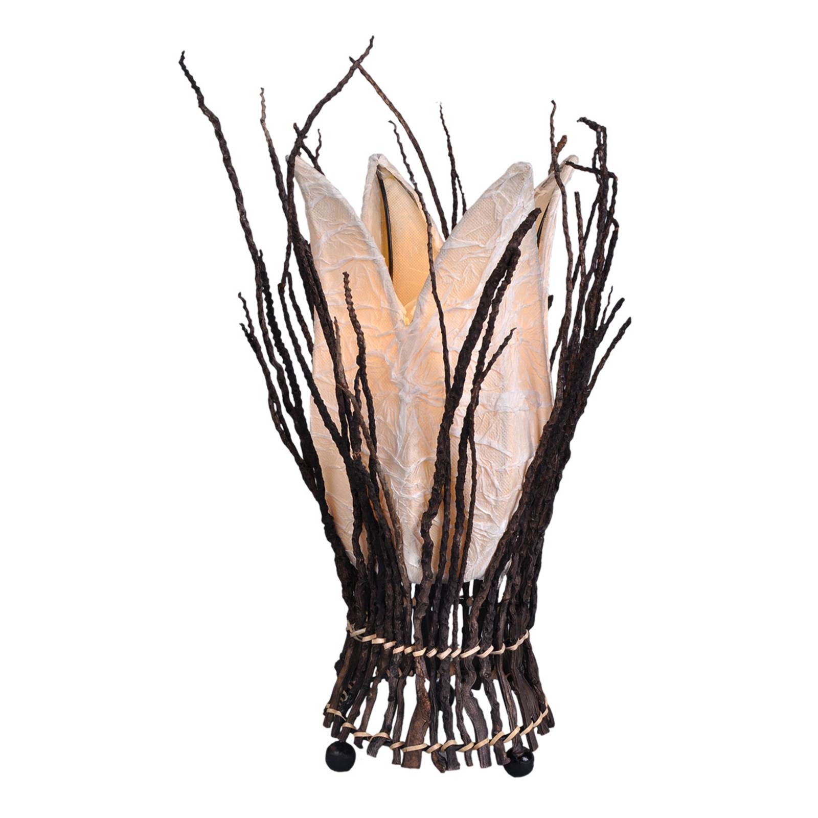 Blumige Tischleuchte Stella, cream