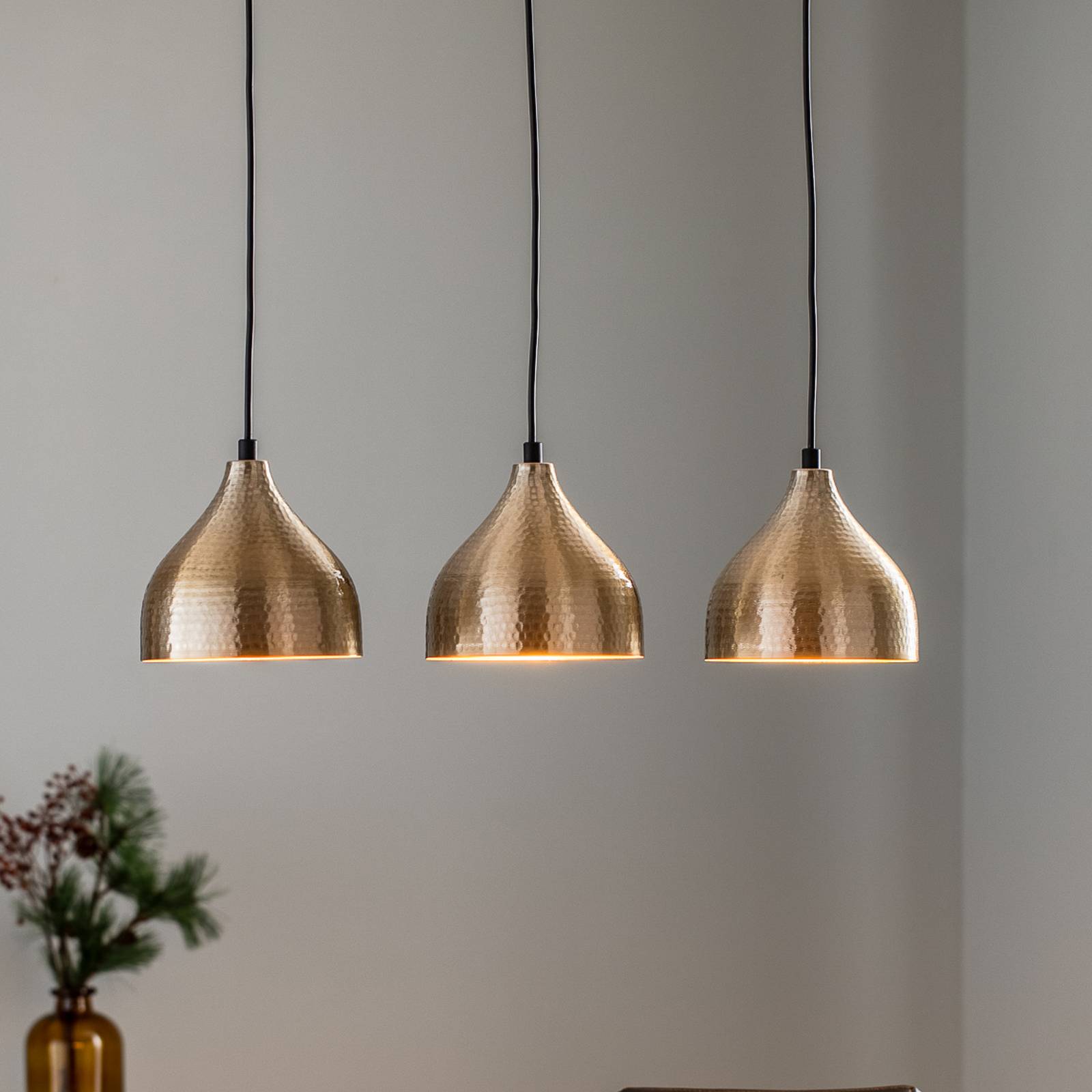 Hängeleuchte Tattoo 6212 3-flammig linear gold