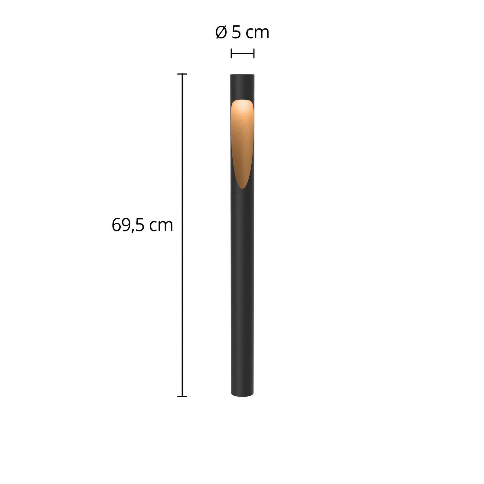 Louis Poulsen Wegeleuchte Flindt, 940 schwarz 70 cm Fuß 24 V