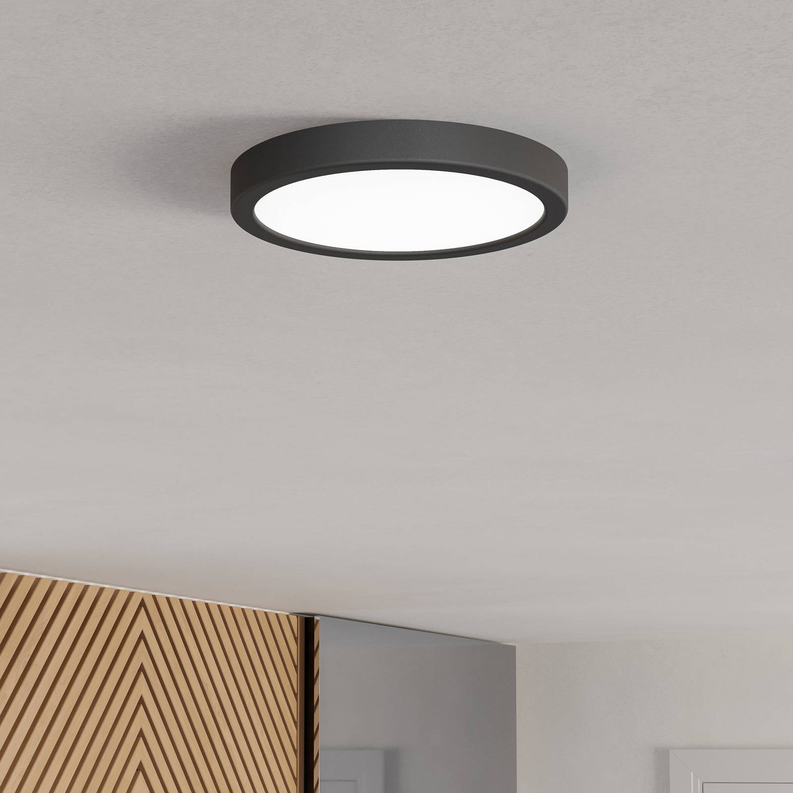 Kronleuchter Edale, 6xStoffschirm cappuccino, oval